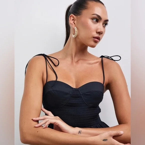 🌺🎉HP🎉🌺 NWT Staud Landry Maxi Dress Black - Picture 2 of 16